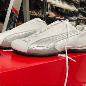 Puma Women’s White and Silver Sneakers